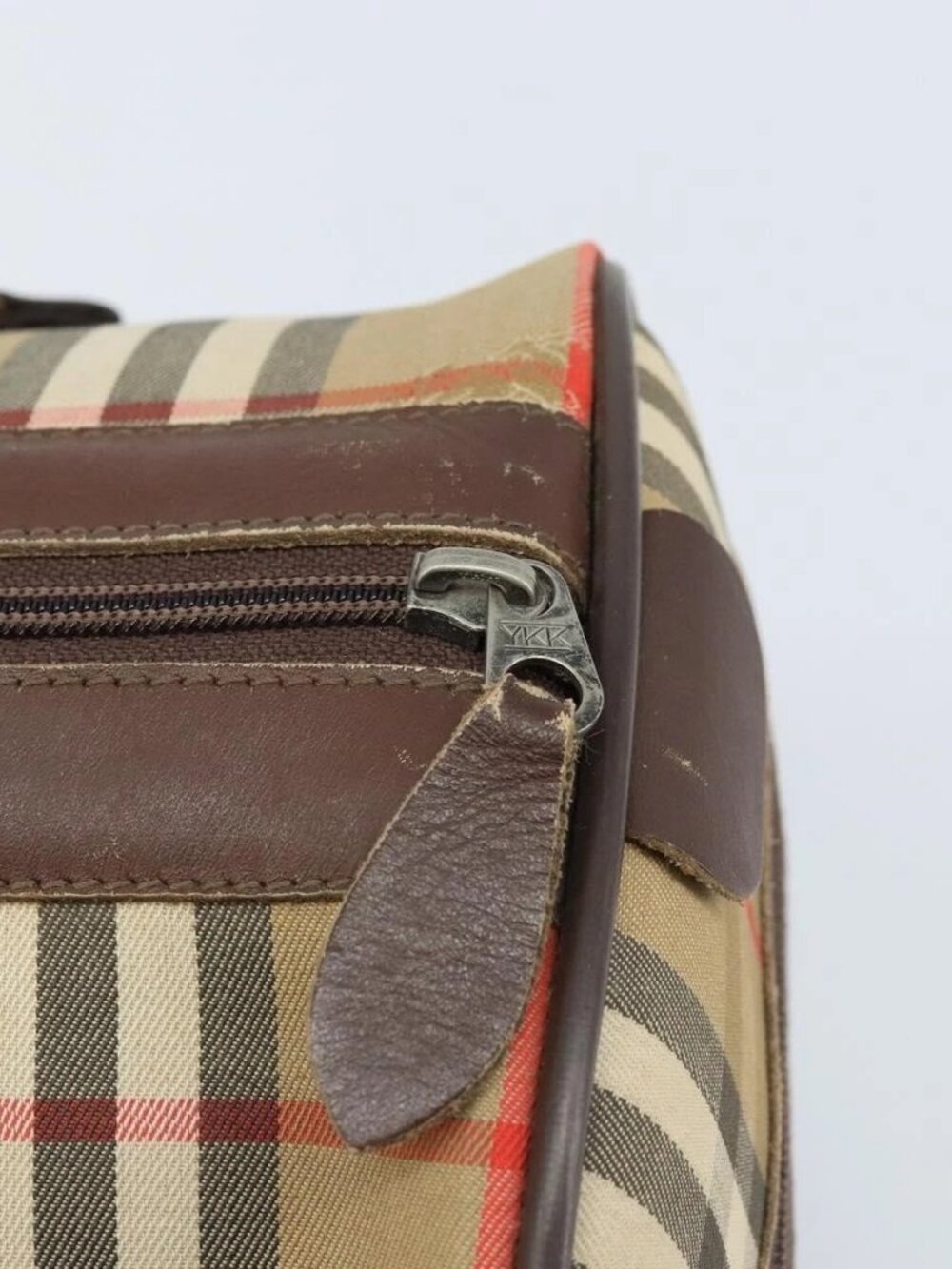 Burberrys Nova Check Boston Bag Canvas Beige Gold - Picture 9 of 16